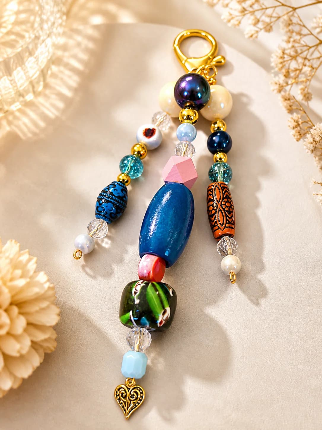 Blue Elegant Beaded Charm