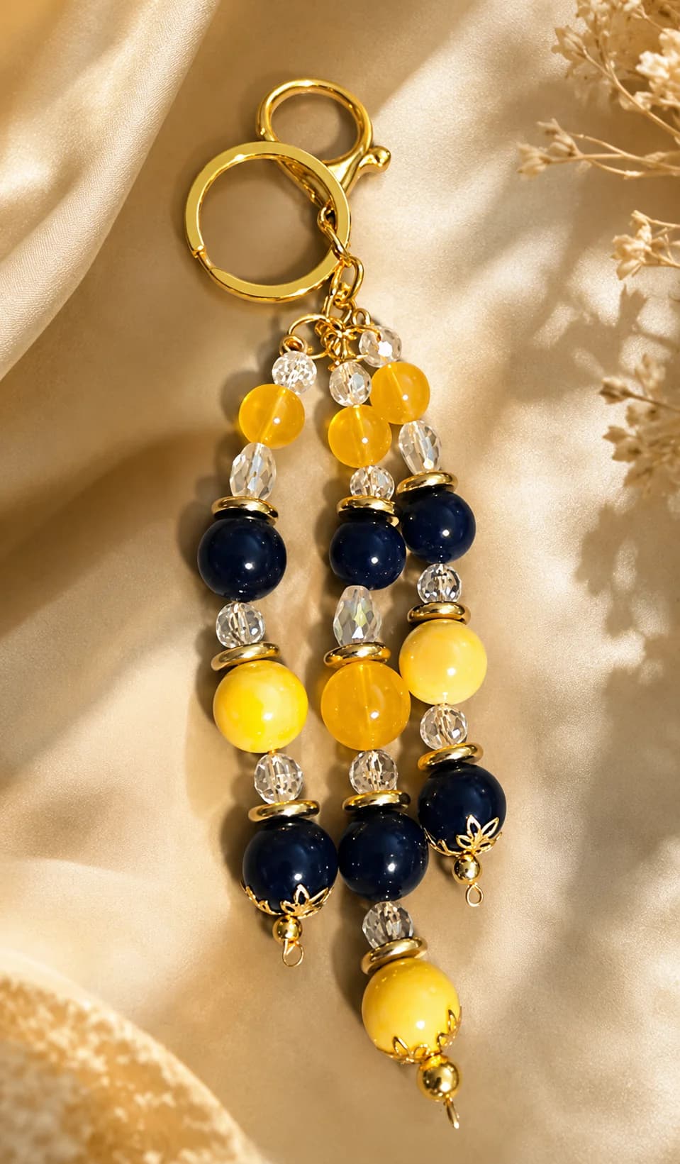 Colorful Handmade Beaded Keychain Charm