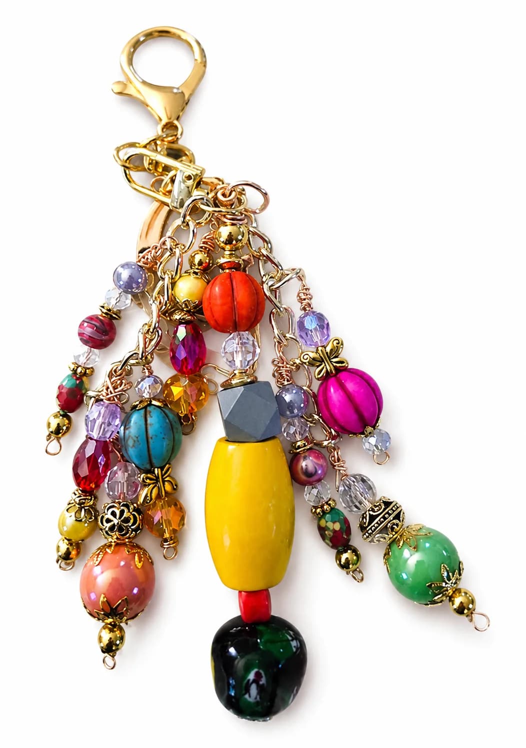 Handcrafted Colorful Purse Charm & Key Holder